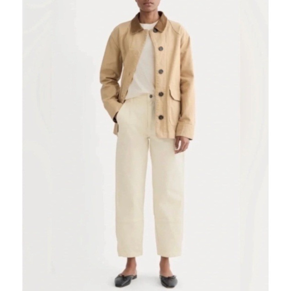 Everlane The Utility Barrel Pant Bone White Organic Cotton High Rise Size 6 NWT